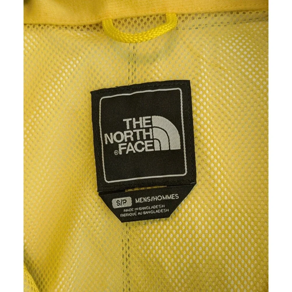 The North Face Resolve Jacket Mens Small Waterproof Hooded Rain Coat Blue Yellow